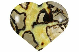 7.3" Polished, Heart-Shaped Septarian Dish - Madagascar - Crystal #174408