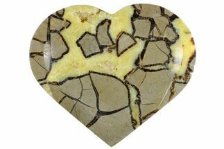 7.5" Polished, Heart-Shaped Septarian Dish - Madagascar - Crystal #174412