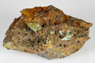 Cuprian Adamite Crystals on Limonite - Ojuela Mine, Mexico - Crystal #183726