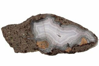 5.05" Polished Banded Laguna Agate Slab - Mexico - Crystal #185193