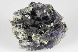 Purple Dodecahedral Fluorite Cluster - Yaogangxian Mine #185617