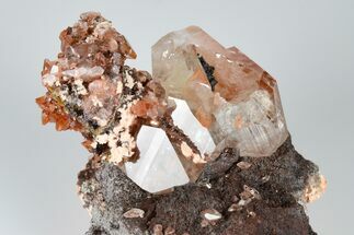 Calcite Crystal Cluster with Hematite Inclusions - Fluorescent! #185690