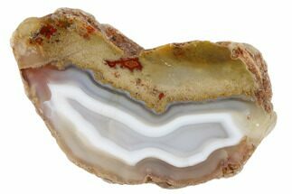5" Polished Banded Agate with Wegeler Effect - Aouli, Morocco - Crystal #187221