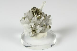 Quartz Crystal Cluster with Pyrite - Huanzala Mine, Peru #187317
