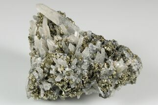 Quartz Crystal Cluster with Sparkling Pyrite -Huanzala Mine, Peru #187326