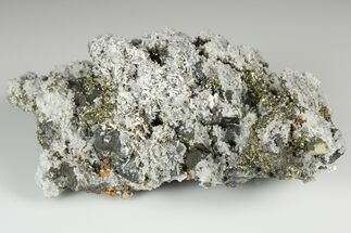 5.5" Pyrite, Chalcopyrite, Quartz and Orpiment - Palomo Mine - Crystal #187375
