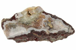 4.2" Polished, Banded Agate Nodule Section - Kerrouchen, Morocco - Crystal #186935