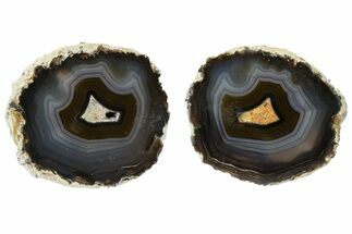 Polished Banded Agate with Wegeler Effect - Aouli, Morocco #187133