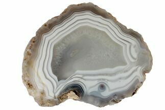 4.9" Polished Banded Agate Nodule Section - Morocco - Crystal #187150