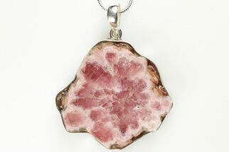 Large, Rhodochrosite Pendant (Necklace) - Sterling Silver #192309