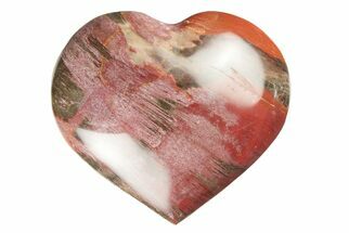 3.2" Polished Triassic Petrified Wood Heart - Madagascar - Fossil #194909
