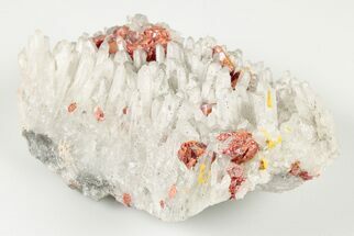 Vibrant Red Realgar on Quartz Crystals - Peru #195765