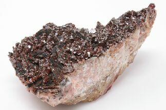3.9" Ruby Red Vanadinite Crystals on Black Barite - Morocco - Crystal #196316