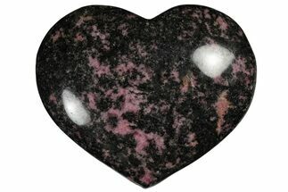 3.8" Polished Rhodonite Heart - Madagascar - Crystal #196228