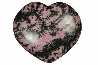 3.6" Polished Rhodonite Heart - Madagascar - Crystal #196235