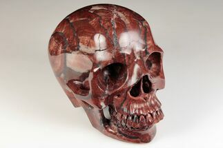 Realistic, Polished Red Picture Jasper Skull #199586