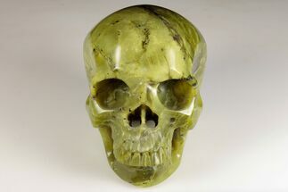 5" Realistic, Polished Jade (Nephrite) Skull - Crystal #199608