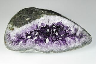 7.15" Purple Amethyst Geode With Polished Face - Uruguay - Crystal #199753