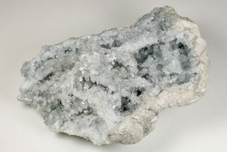 10.2" Very Sparkly Celestine (Celestite) Geode - Madagascar - Crystal #201465