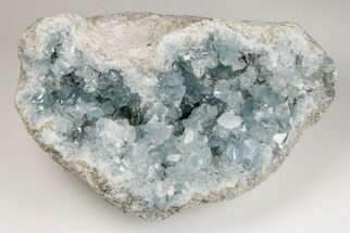 9.4" Sky Blue Celestite Crystal Geode - Madagascar - Crystal #201471