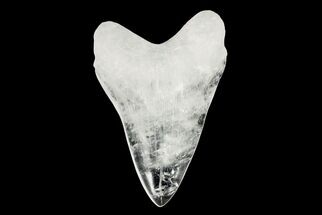 Realistic, Carved Quartz Megalodon Tooth - Replica #202039