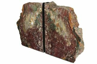 Tall, Red And Green Jasper Bookends - Marston Ranch, Oregon #202302
