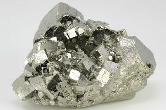 4.1" Shiny, Cubic Pyrite Crystal Cluster - Peru - Crystal #203002