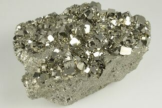 4.7" Gleaming Cubic Pyrite Crystal Cluster - Peru - Crystal #202972