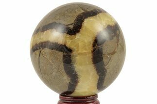 2.6" Polished Septarian Sphere - Madagascar - Crystal #203646