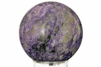 3.1" Large, Polished, Purple Charoite Sphere - Siberia - Crystal #198260