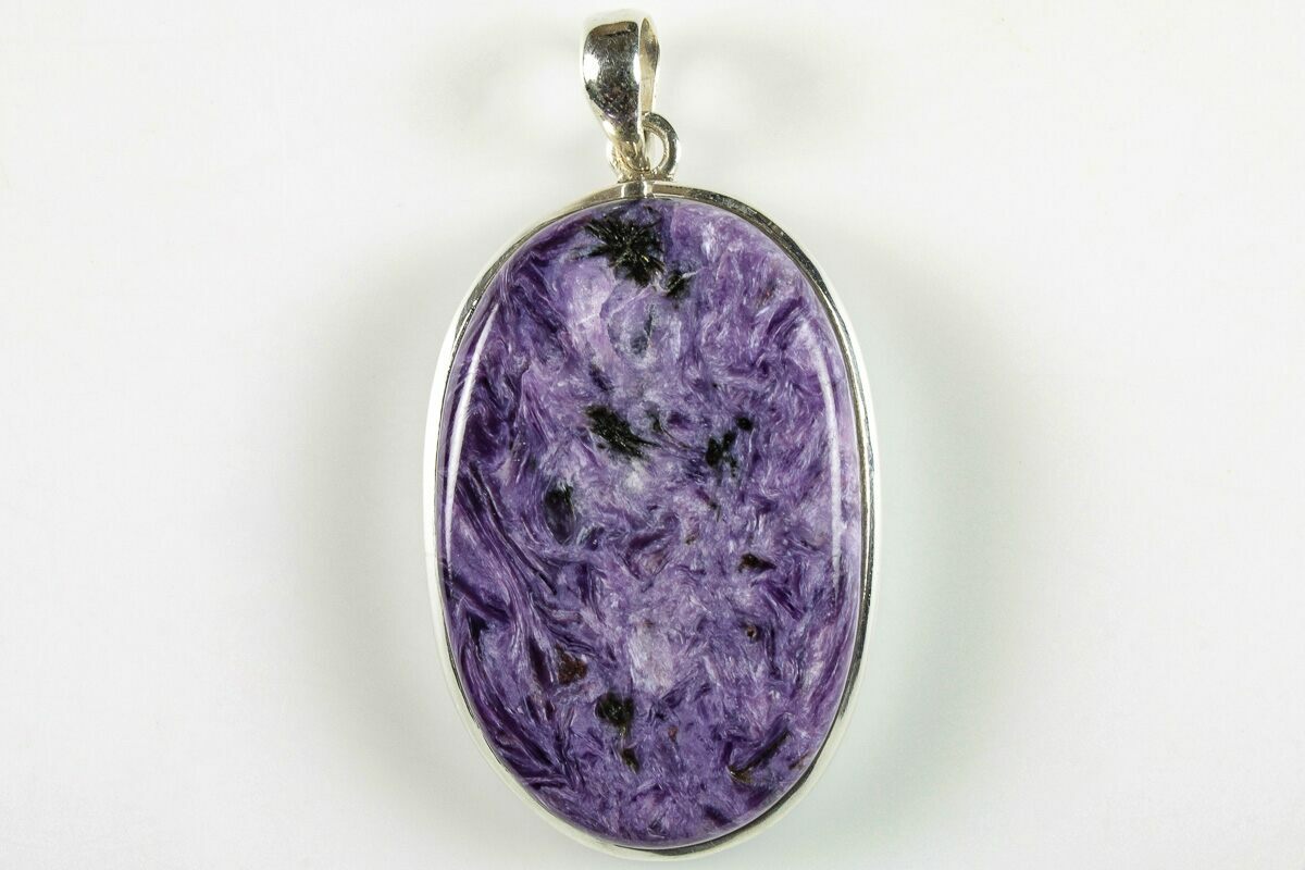 925 sterling silver and Charoite pendant necklace 