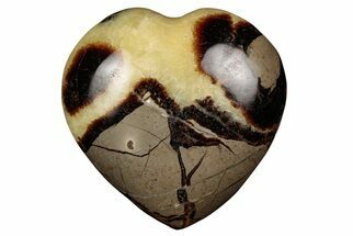 3.8" Polished Septarian Heart - Madagascar - Crystal #205189