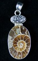 Fossil Ammonite Pendant - Sterling Silver #12769