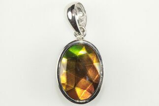 Colorful Ammolite (Fossil Ammolite Shell) Pendant With BC Jade #205942
