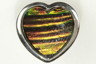 Stunning Heart-Shaped Ammolite Pendant - Sterling Silver #205994