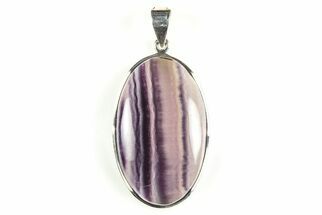 Banded Fluorite Pendant (Necklace) - Sterling Silver #206320
