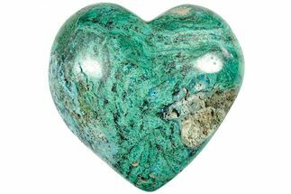 Polished Malachite & Chrysocolla Heart - Peru #207616