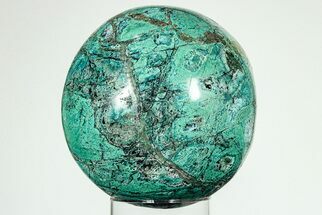Polished Malachite & Chrysocolla Sphere - Peru #207614
