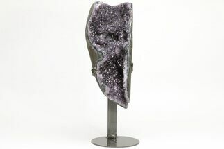 Sparkly Amethyst Geode Section on Metal Stand #209223
