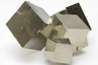 Five, Shiny, Natural Pyrite Cubes - Navajun, Spain #208956