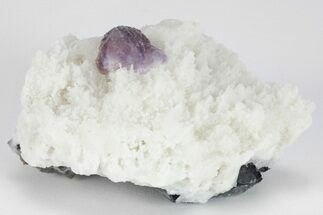 Purple, Stepped-Octahedral Fluorite on Quartz - Lupita Mine #210637