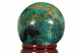 Polished Malachite & Chrysocolla Sphere - Peru #211021