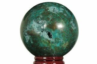 Polished Malachite & Chrysocolla Sphere - Peru #211034
