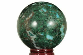 Polished Malachite & Chrysocolla Sphere - Peru #211039