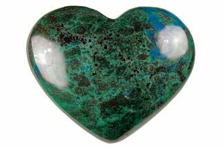 Polished Malachite & Chrysocolla Heart - Peru #210989