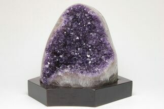 Amethyst Cluster With Wood Base - Uruguay #200001