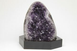 Amethyst Cluster With Wood Base - Uruguay #200002