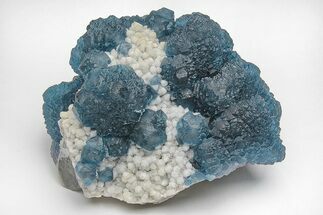 Blue, Cubic/Octahedral Fluorite Encrusted Quartz - Inner Mongolia #213874