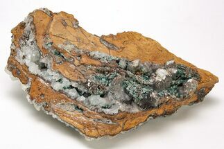 Fibrous Aurichalcite Crystals with Calcite - Mexico #215010