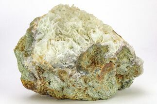 Green, Bladed Prehnite Crystals with Quartz - Morocco #214950